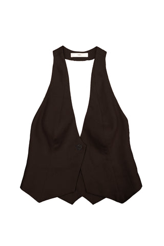 Black Halle Halter Vest (Made to Order)