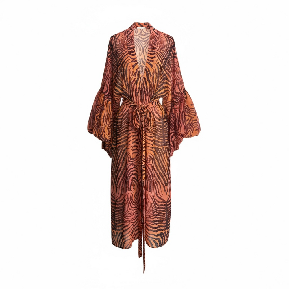 Gradient Ritual Sheer Wilted Sleeve Robe
