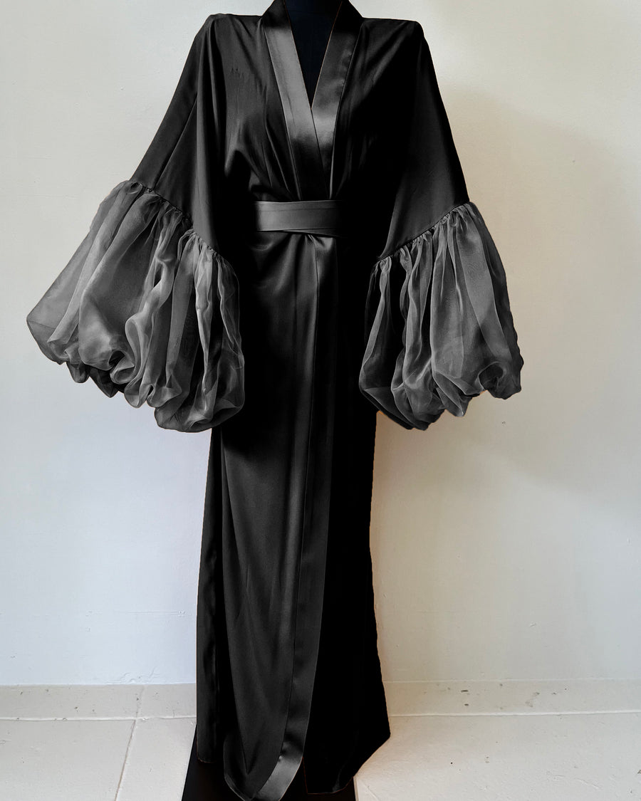 Tangerine Dream Silk Wilted Sleeve Robe 3XL