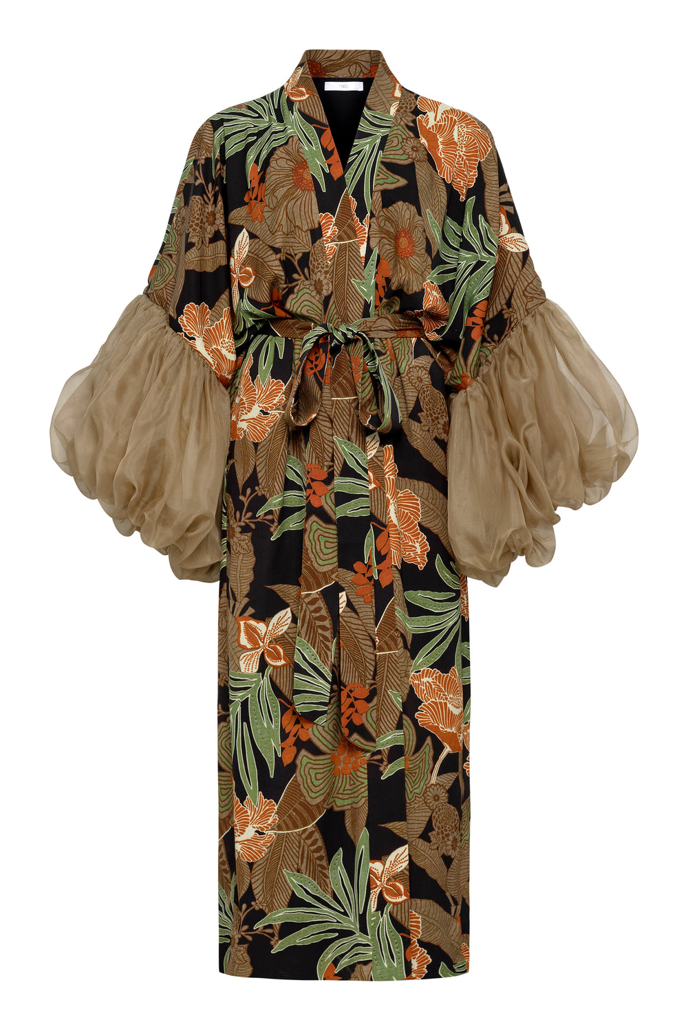 Mélange de Palmes Wilted Sleeve Robe