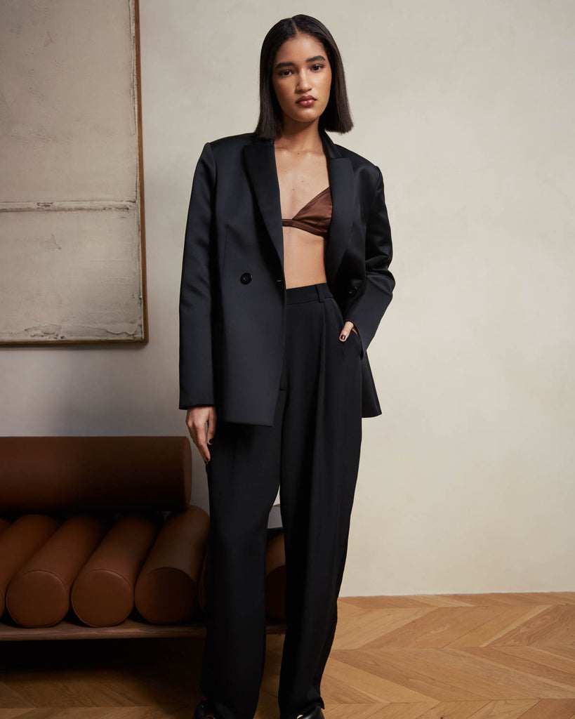 Black Blazer With Trouser Co-ord By Estonished | EST-EAW-189 | Cilory.com