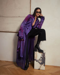 Oma Purple Chiffon Oversized Blouse