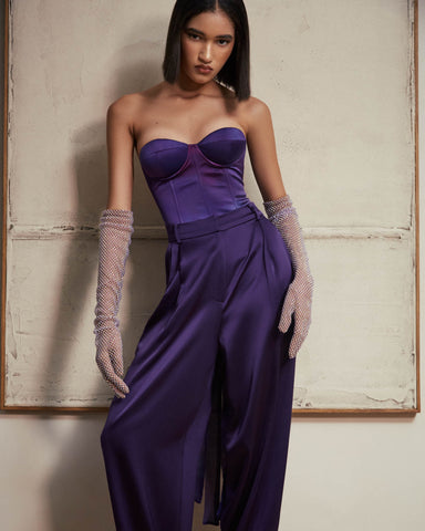 Ezra Purple Dye Corset Top