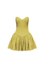 Vintage Yellow Georgia Sweetheart Dress Top
