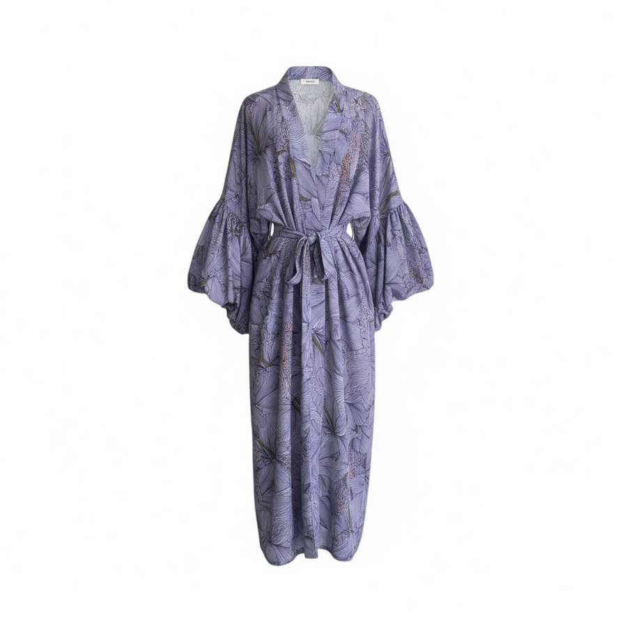 Hibiscus Sheer Wilted Sleeve Robe