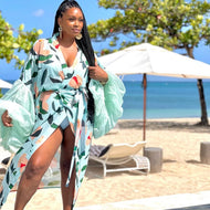 Nutmeg Caribbean Mint Long Robe (Pre Order 6/30/26) – Fe Noel