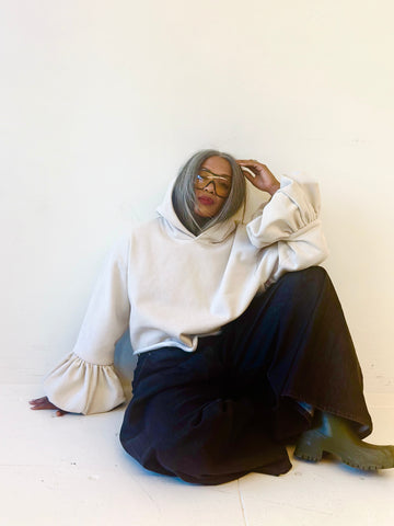 Oat Statement Sleeve Hoodie