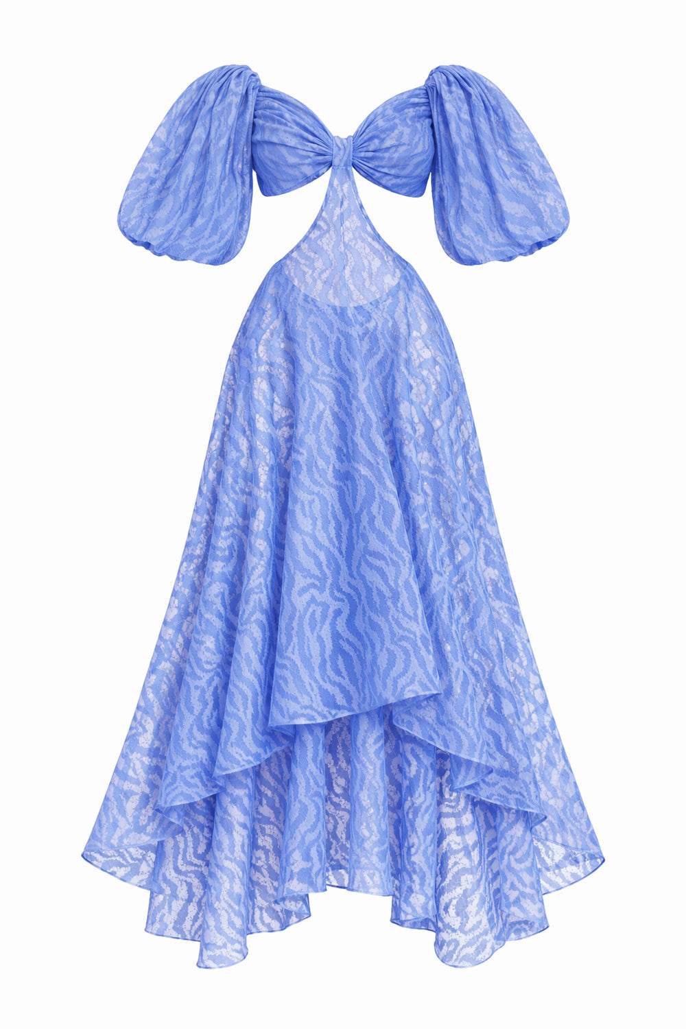 Periwinkle Zoe Puff Sleeve Burnout Dress