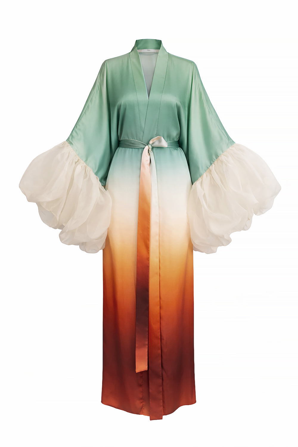 Spice Gradient Wilted Sleeve Robe