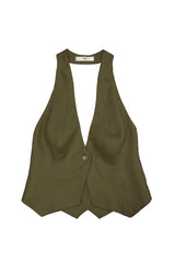 Army Green Halle Halter Vest