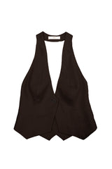 Black Halle Halter Vest (Made to Order)