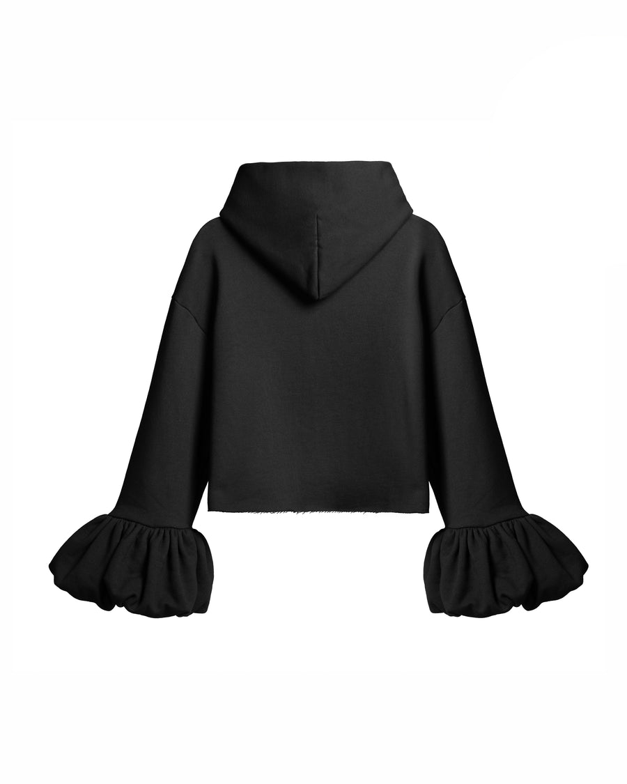 Noir Lightweight Statement Sleeve Hoodie