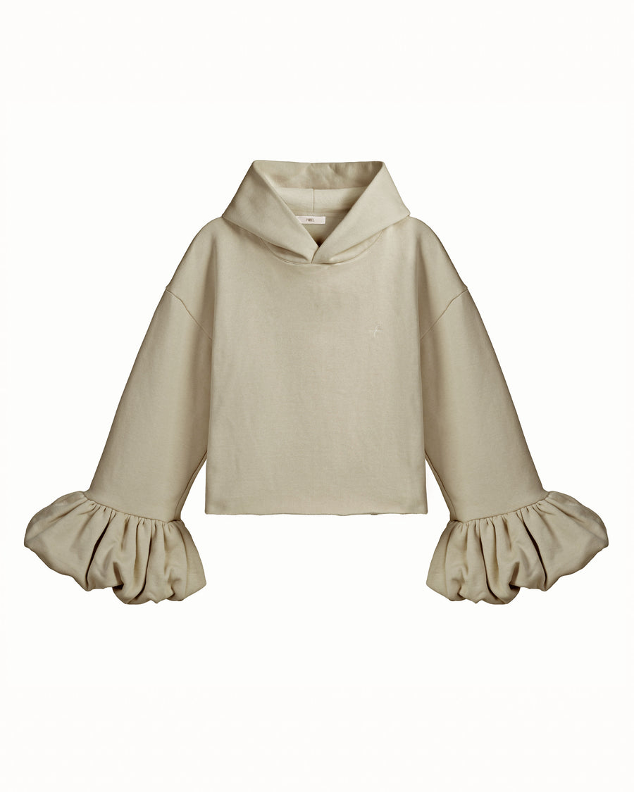 Oat Lightweight Statement Sleeve Hoodie