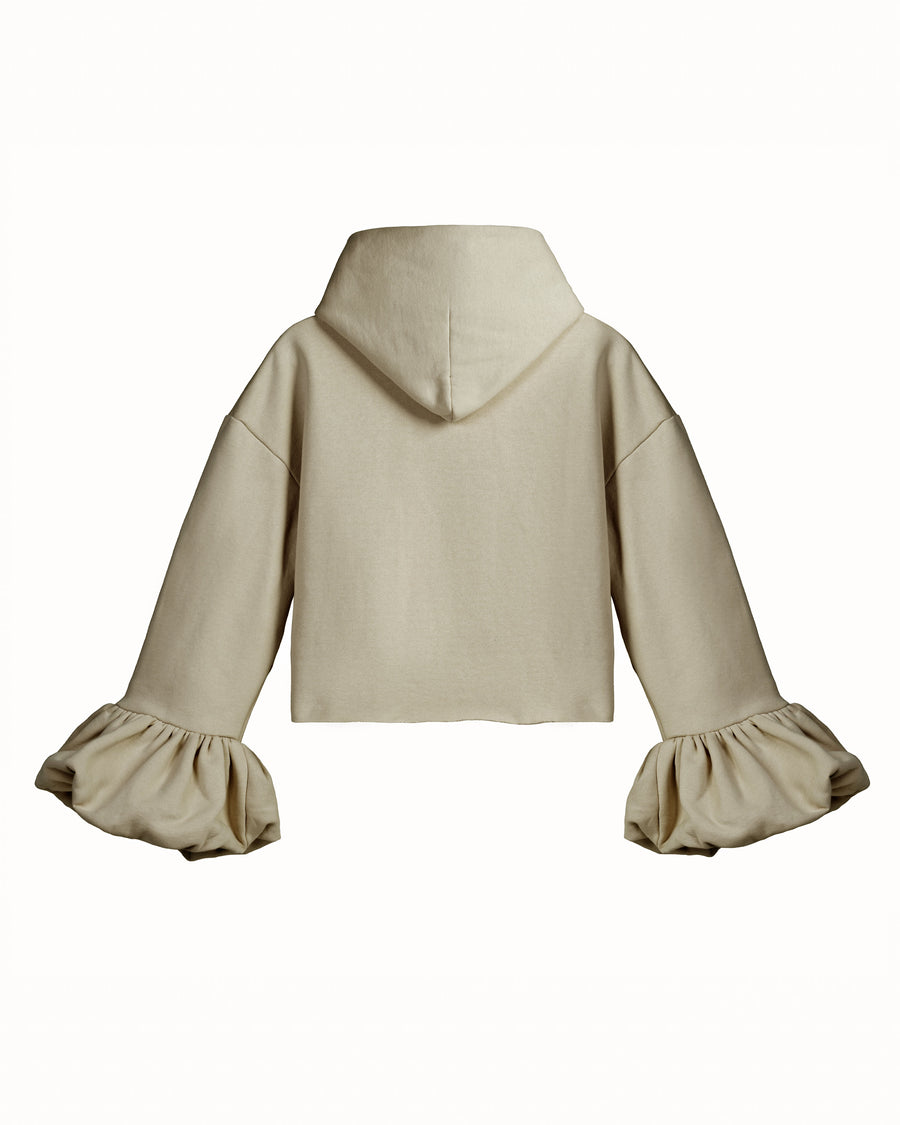Oat Lightweight Statement Sleeve Hoodie