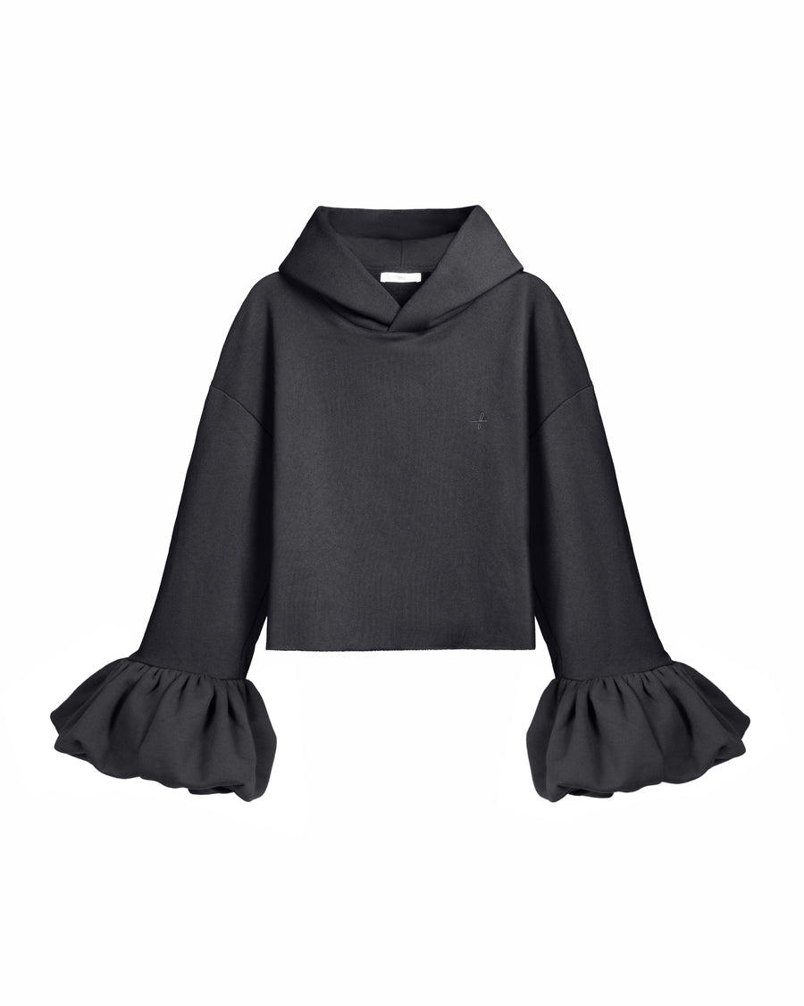 Charcoal Lightweight Statement Sleeve Hoodie