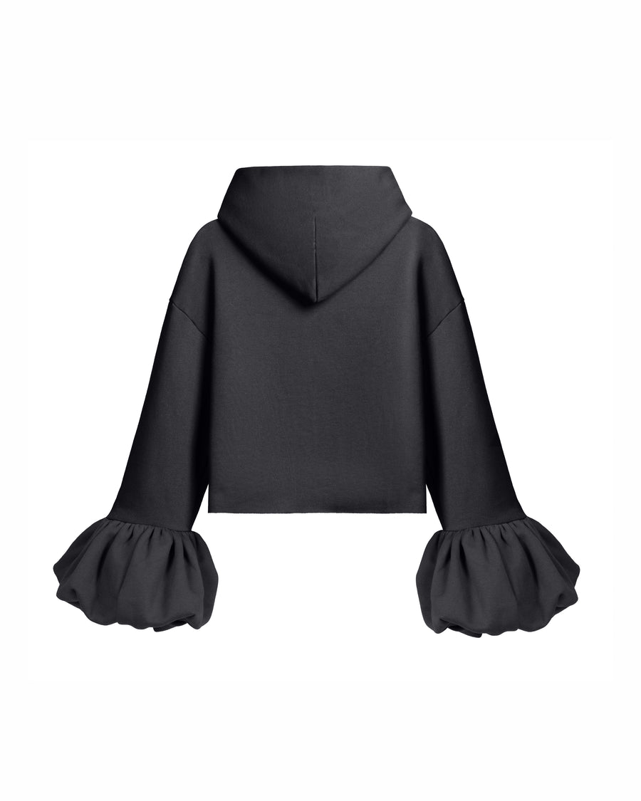 Charcoal Lightweight Statement Sleeve Hoodie