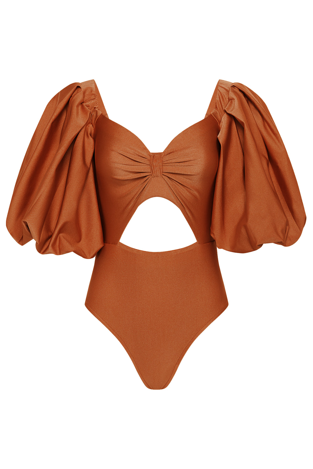 Rust Puff Sleeve Bodysuit