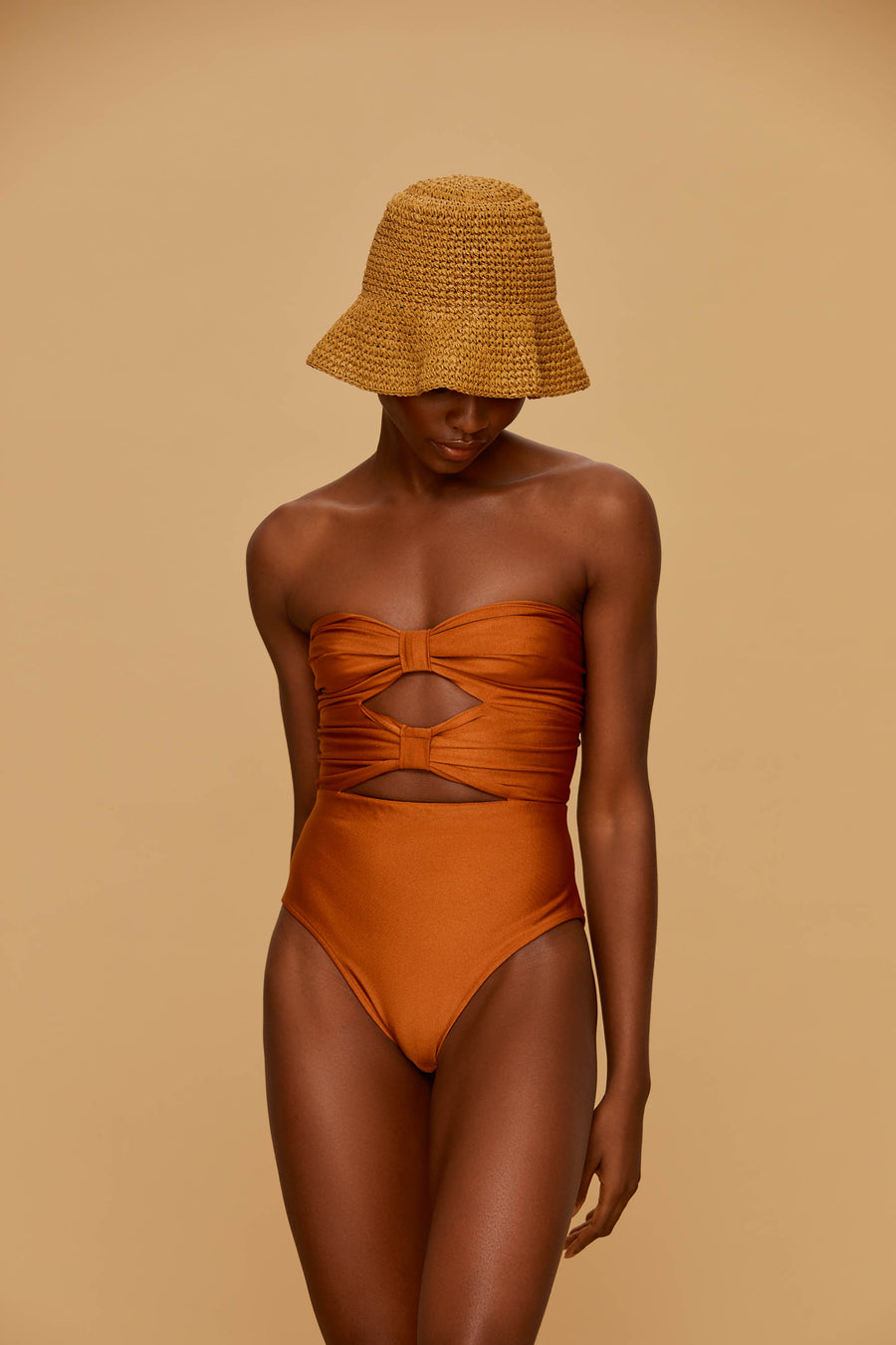 Rust Double Bow Swimsuit