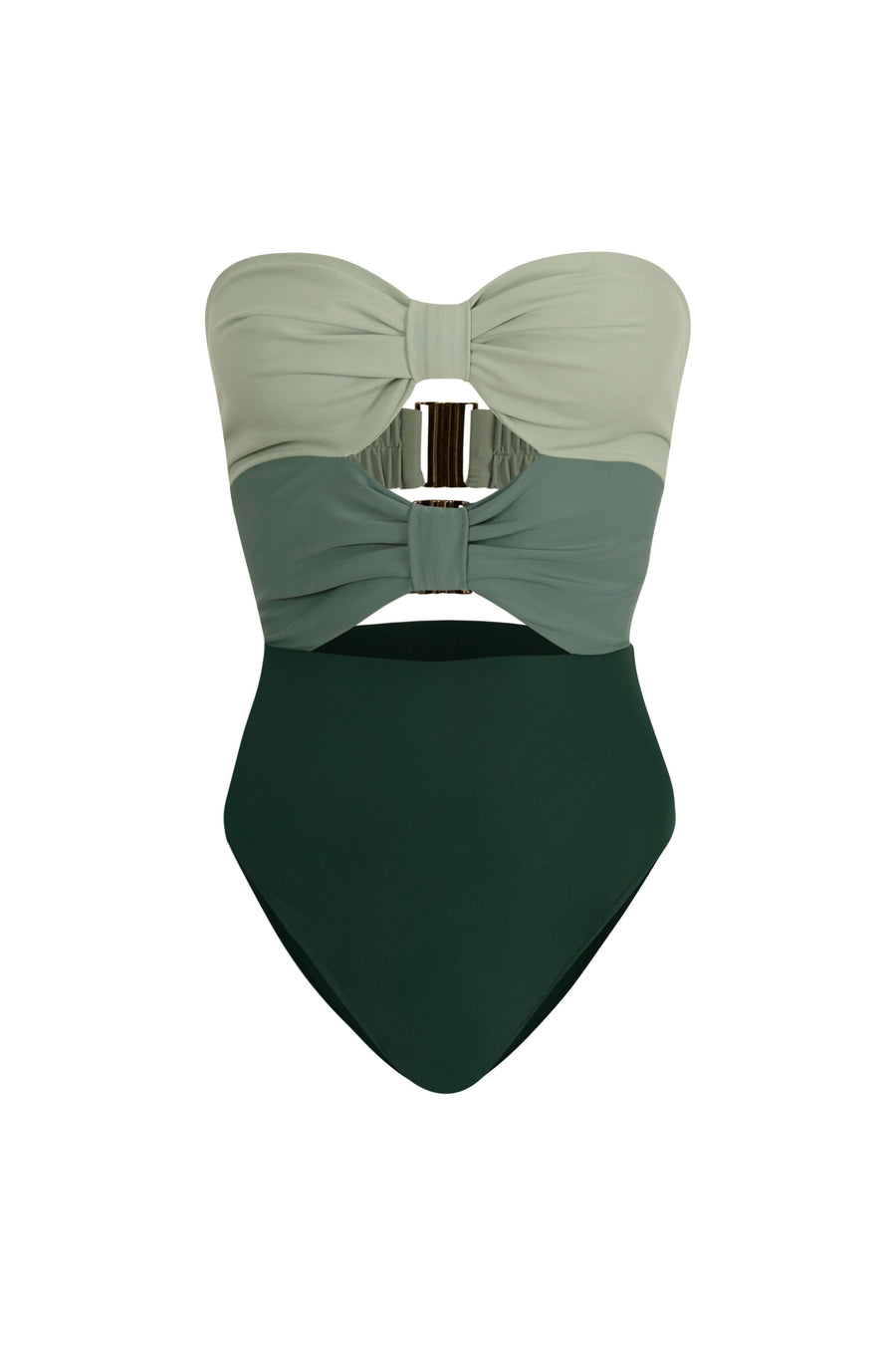 Mint Tri-Color Double Bow Swimsuit